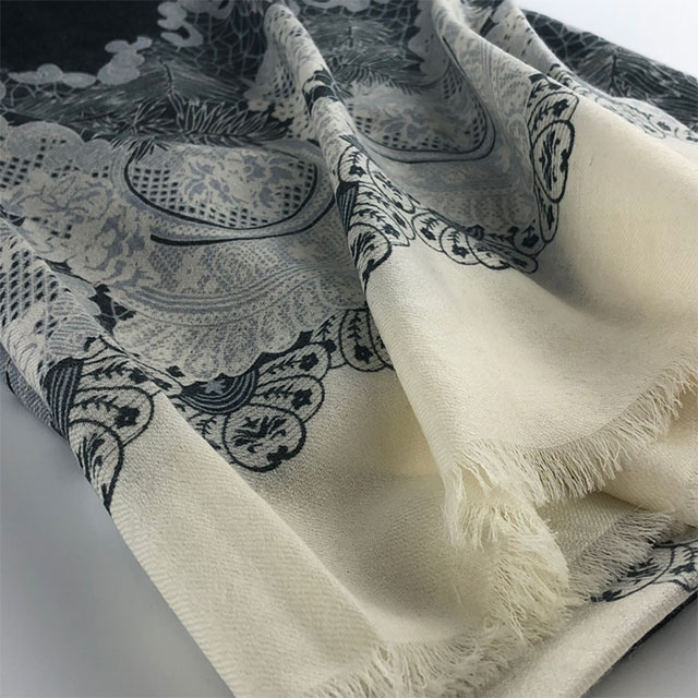 Wholesale Designer Fine Art Printed 100% Wool Scarfa Wrap Custom Printing Wool Wrap Scarf