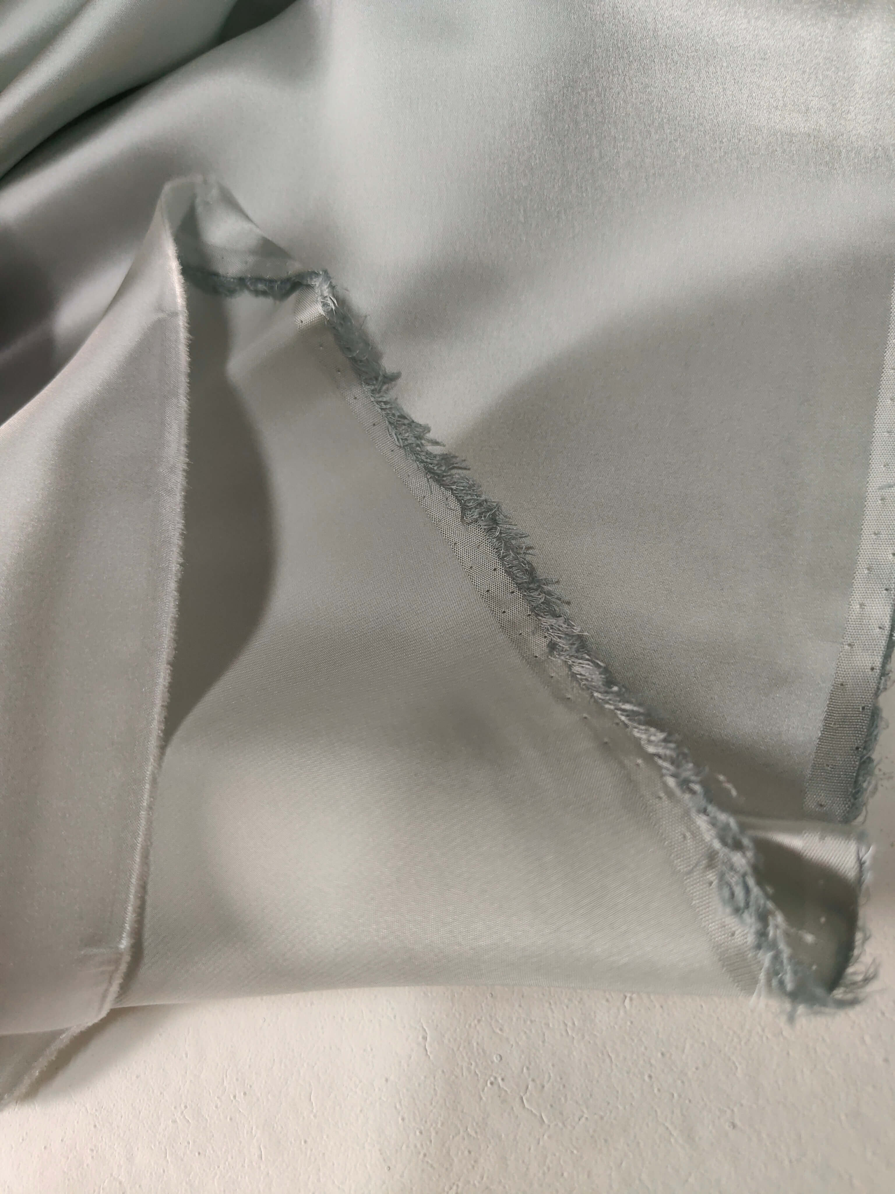 Custom 6A grade washable silk fabric in silver white by the metre in ...