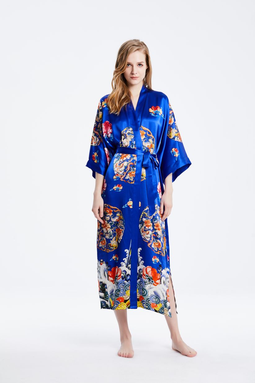 Wholesale Silk Robes Print Silk Bulk Sleepwear Product on Beauty Plus