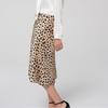 Designer 100% Pure Mulberry Printed Leopard Mid Length Silk Skirts For Women