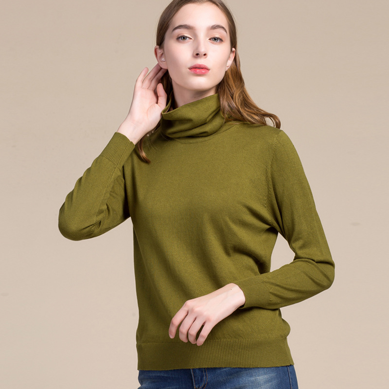 Wholesale Best Base Layer Silk Cashmere Turtleneck Sweater for Cold Weather 