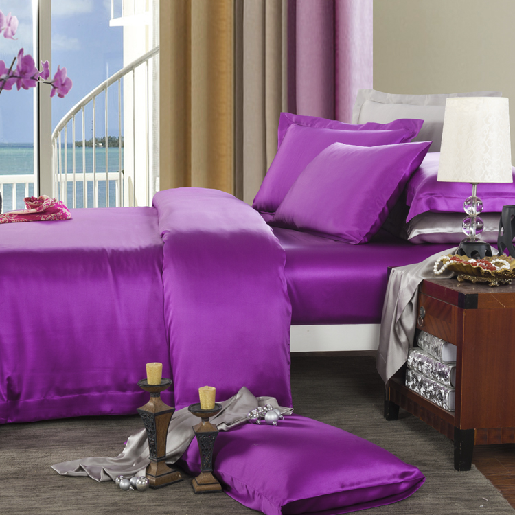 Factory Wholesale Real Mulberry Satin Silk Duvet Covers Bed Sets in Bulk