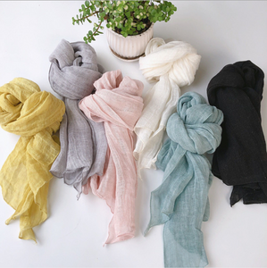 Solid Colour Lengthened Linen Shawl And Head Scarf for Ladies Bulk Wholesale