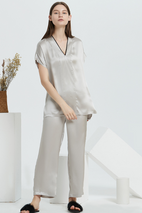 Manufacturing Plus Size 6A Grade 100 Silk Pajamas for Female