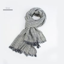 Hot Selling Artistic Stripe Viscose Cotton Shawl for Winter in Bulk