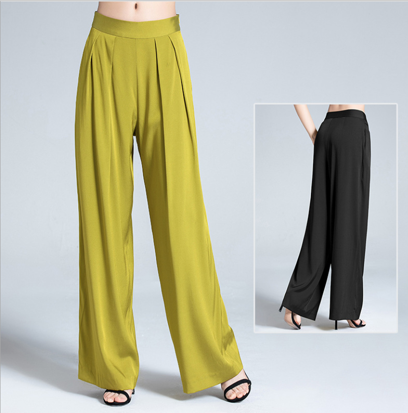 Wholesale Black Mulberry Silk Super Smooth Loose Pants for Ladies China Supplier