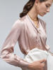 Design Silk Tie Neck Blouse with Long Sleeves for Women From Clothing Manufacturer