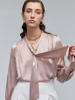 Design Silk Tie Neck Blouse with Long Sleeves for Women From Clothing Manufacturer